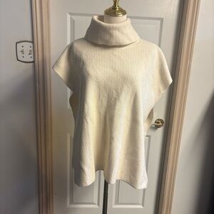 Banana Republic Elegant Cream Turtleneck Sweater Poncho